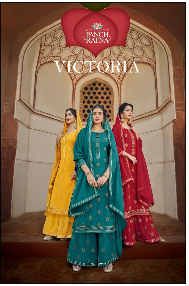 panch ratna victoria georgette astonishing salwar suit catalog