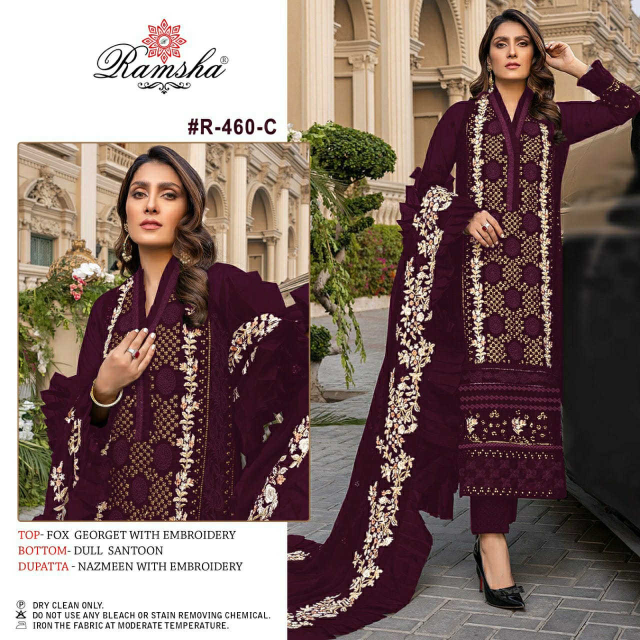 Ramsha Ramsha R-460 C Salwar Kameez Georgette Singles