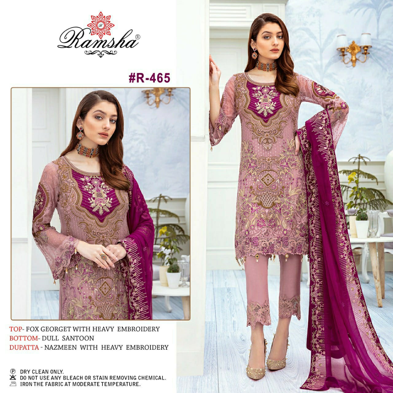 ramsha ramsha r 465 georgette regal look salwar suit single