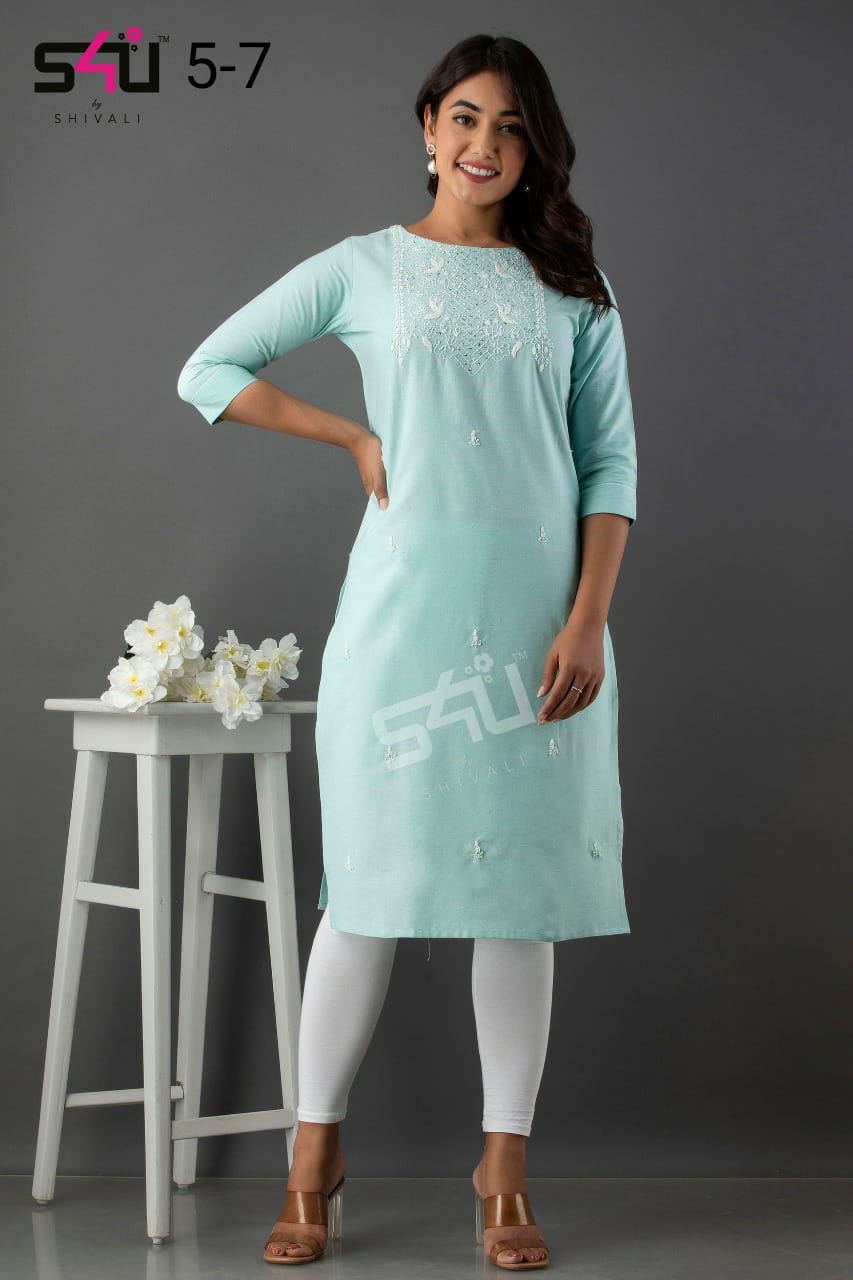 s4u 5-7 fancy graceful look kurti size set