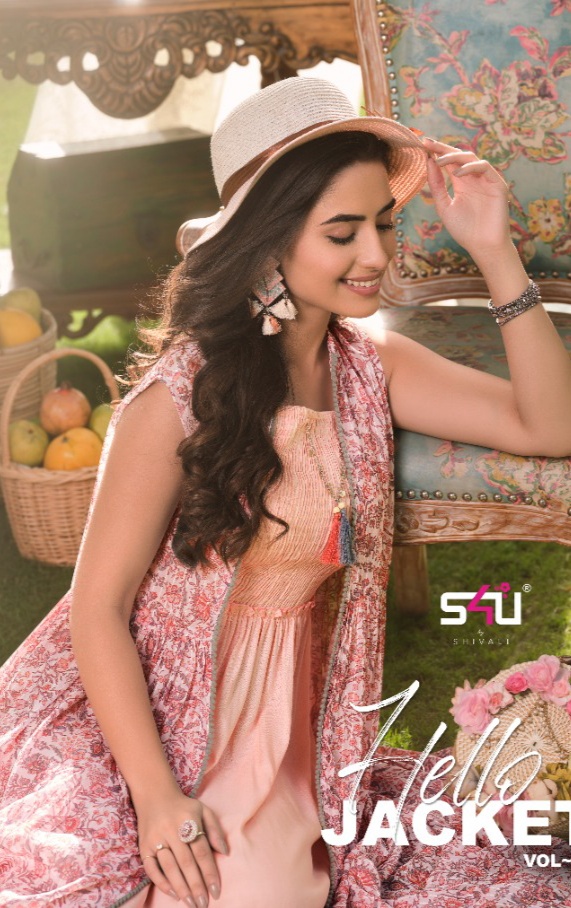 S4u Hello Jackets Vol 07 georgette stylish western look kurti catalog