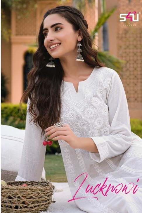 s4u luckhnowi viscose elegant kurti catalog