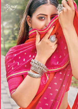 saroj saree Kanishka georgette Decant look saree catalog