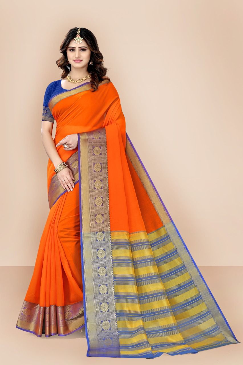 vivera international gadhwal cotton gorgeous look saree catalog