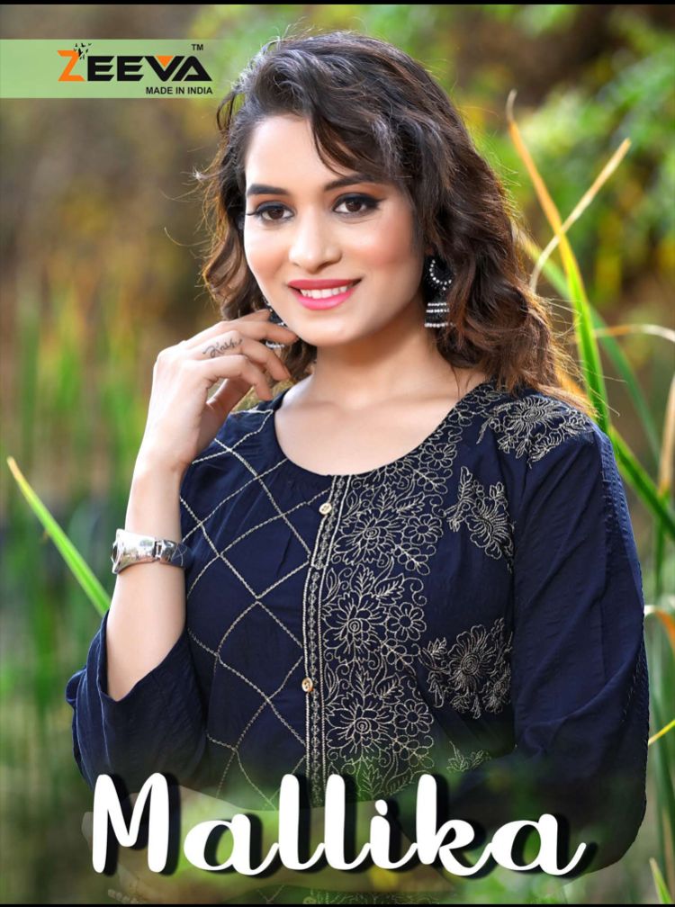 zeeva mallika rayon new and modern style kurti catalog