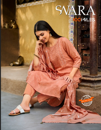 100 miles swara cotton new and modern style top bottom with dupatta catalog