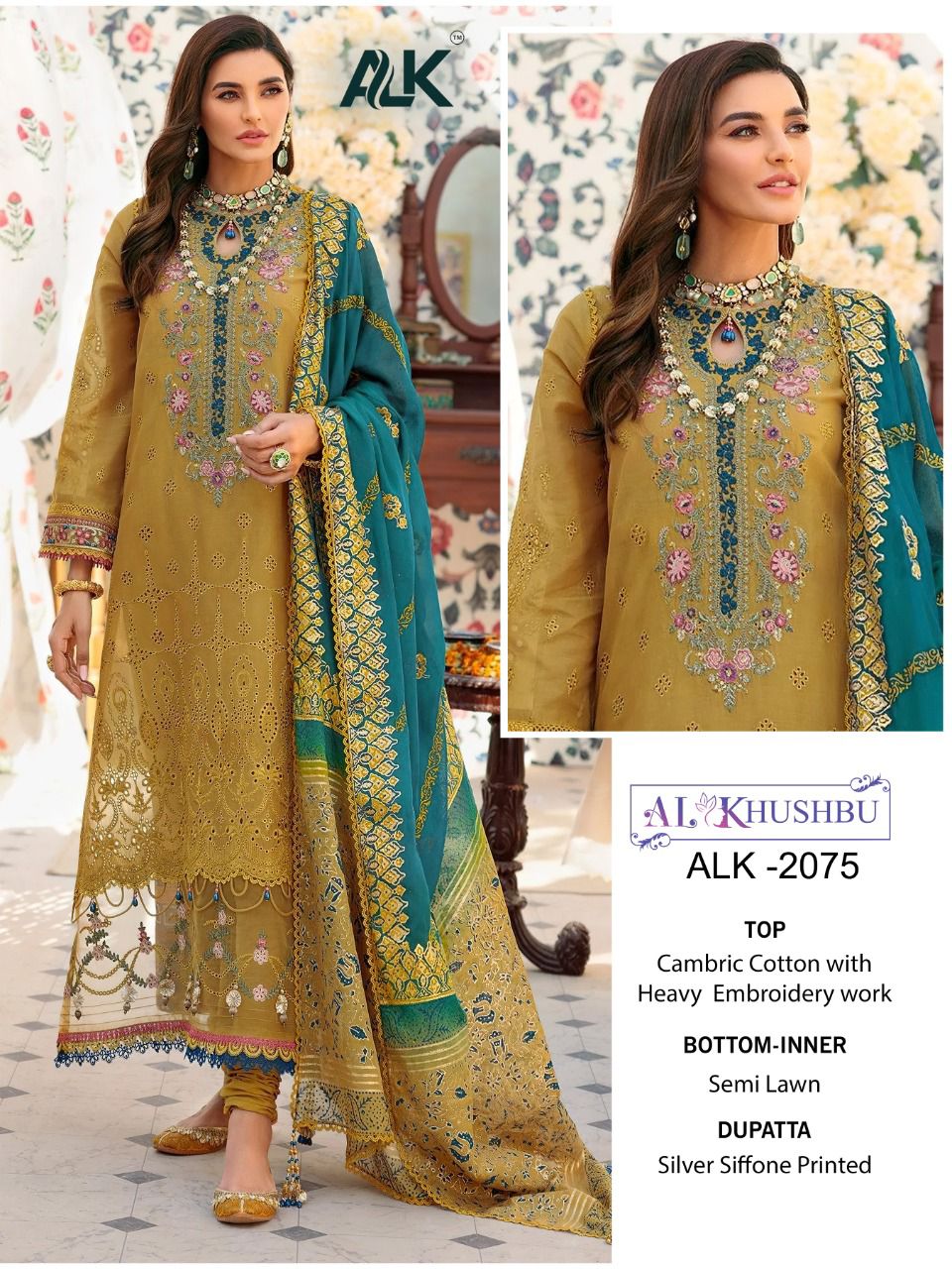 al khushbu  2075 cotton attractive look salwar suit singale