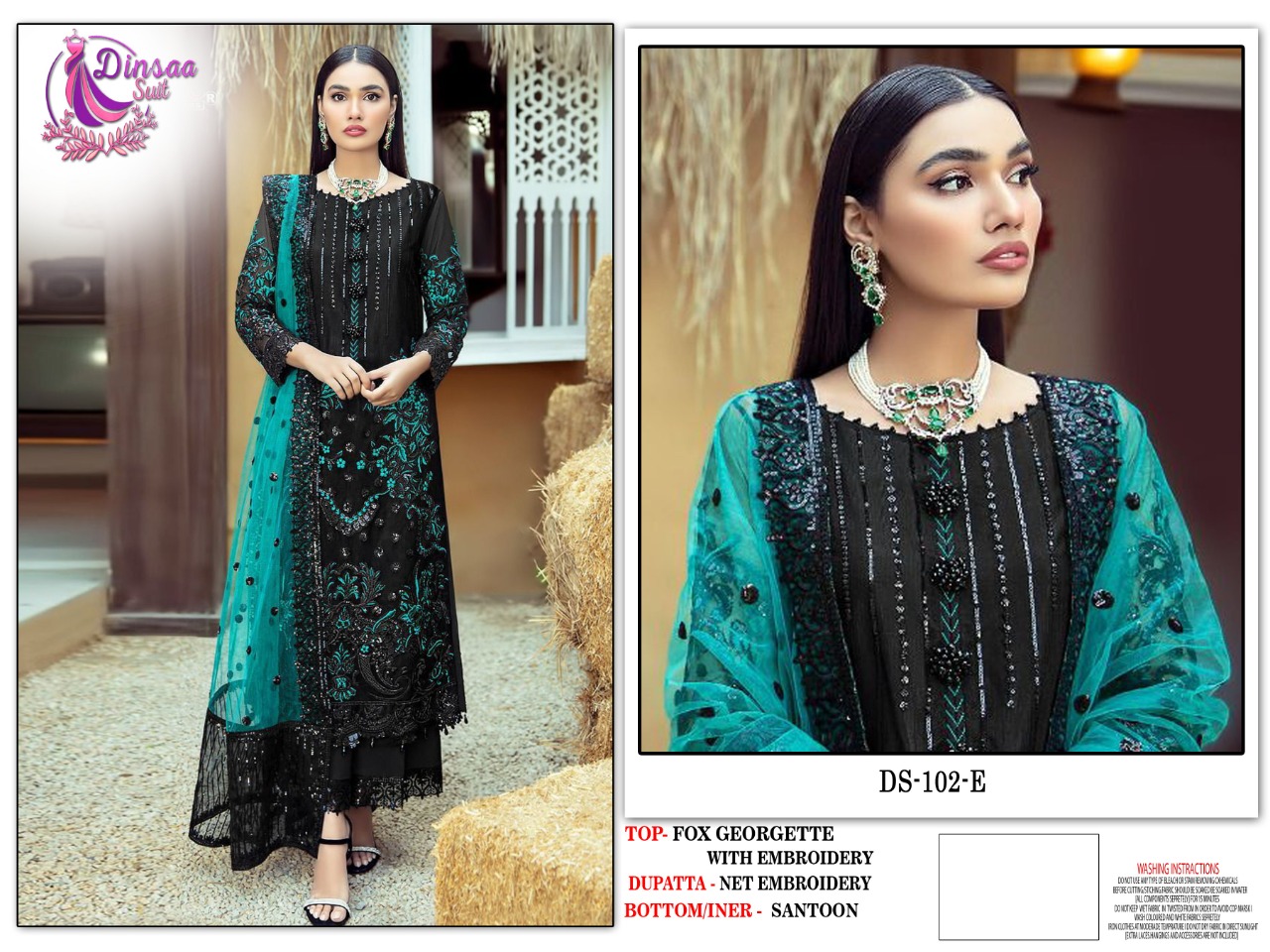 dinsaa suit Dinsaa 102 E Salwar Kameez Fox georgette Singles