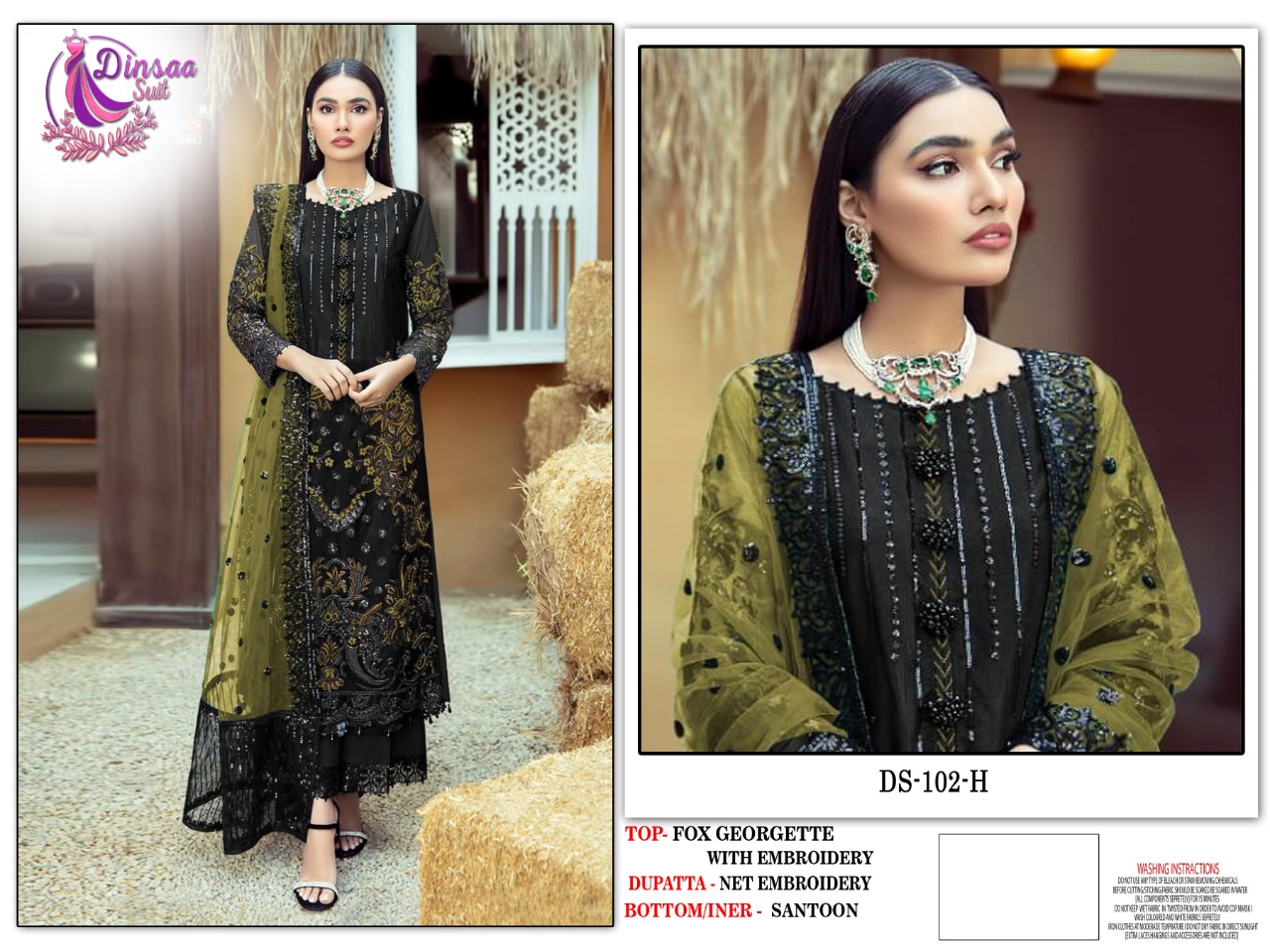 dinsaa suit Dinsaa 102 H Salwar Kameez Fox georgette Singles