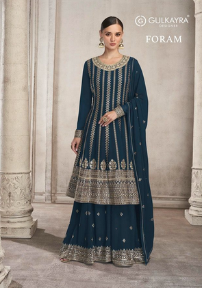 gulkayra designer foram georgette innovative look kurti dupatta with garara catalog