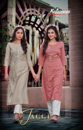 kalaroop by kajree jaggi rayon attractive look kurti catalog