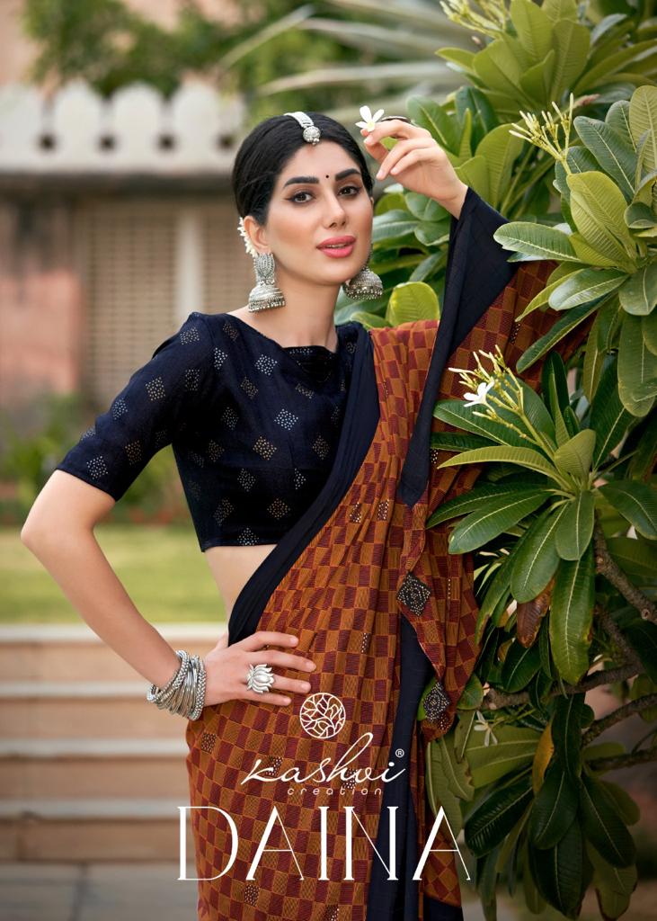 lt kashvi creation daina candy moss attrective print saree catalog