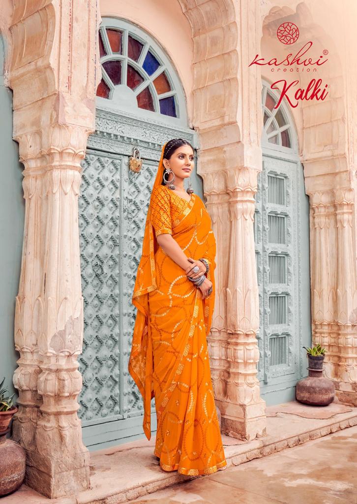 lt kashvi creation kalki geprgette elegant saree catalog