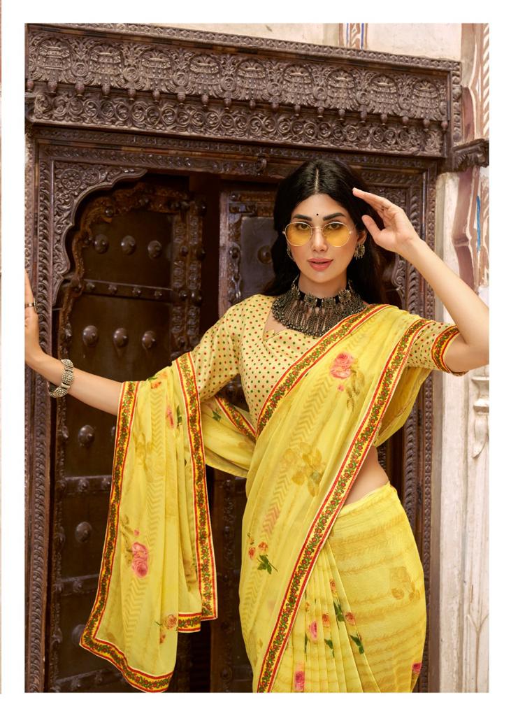 lt kashvi creation reshmi georgette decent print saree catalog