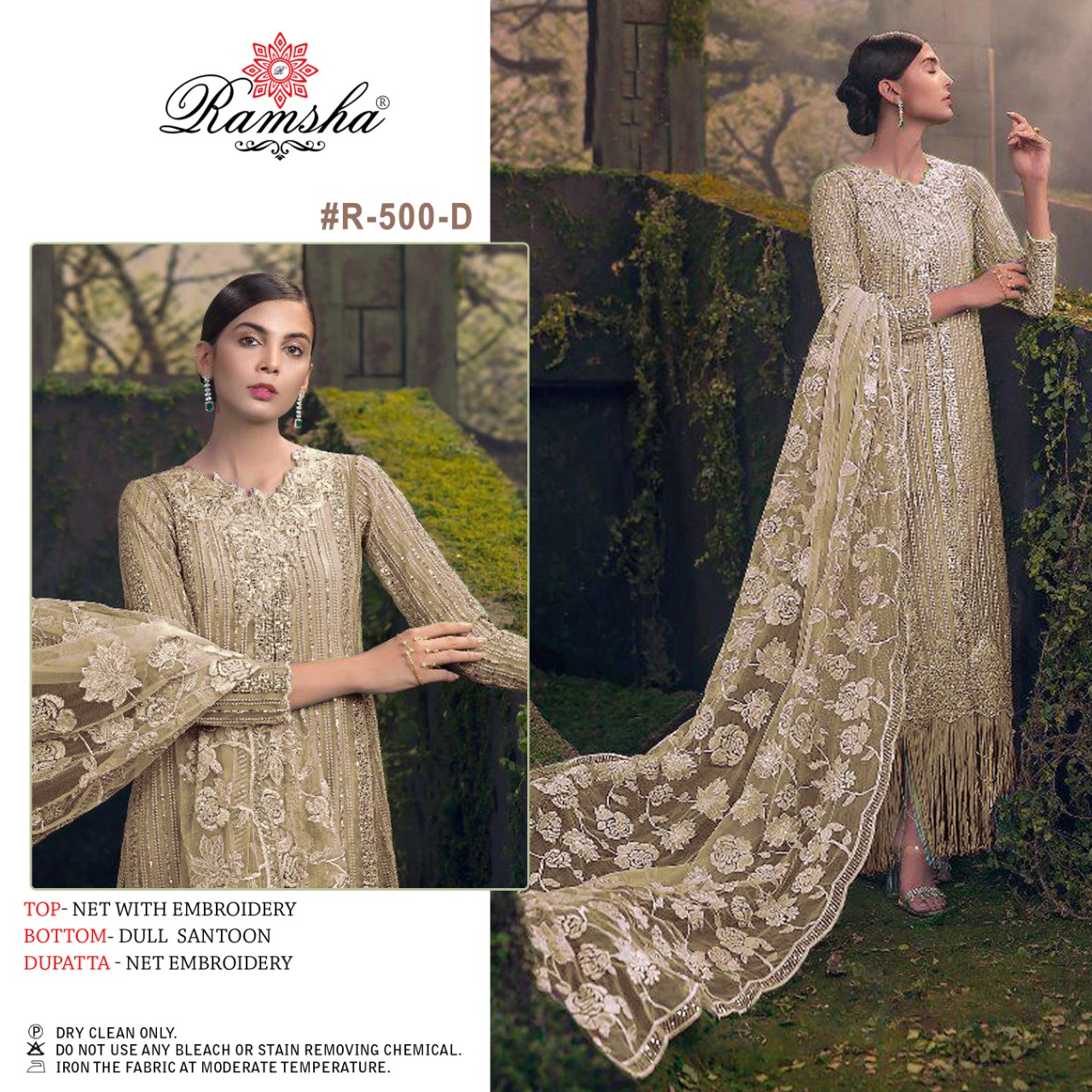 Ramsha Ramsha R-500 D Salwar Kameez Net Singles