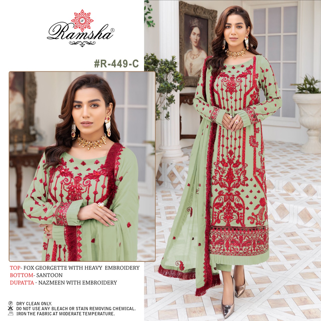 Ramsha RAMSHA R-449 C Salwar Kameez Georgette Singles