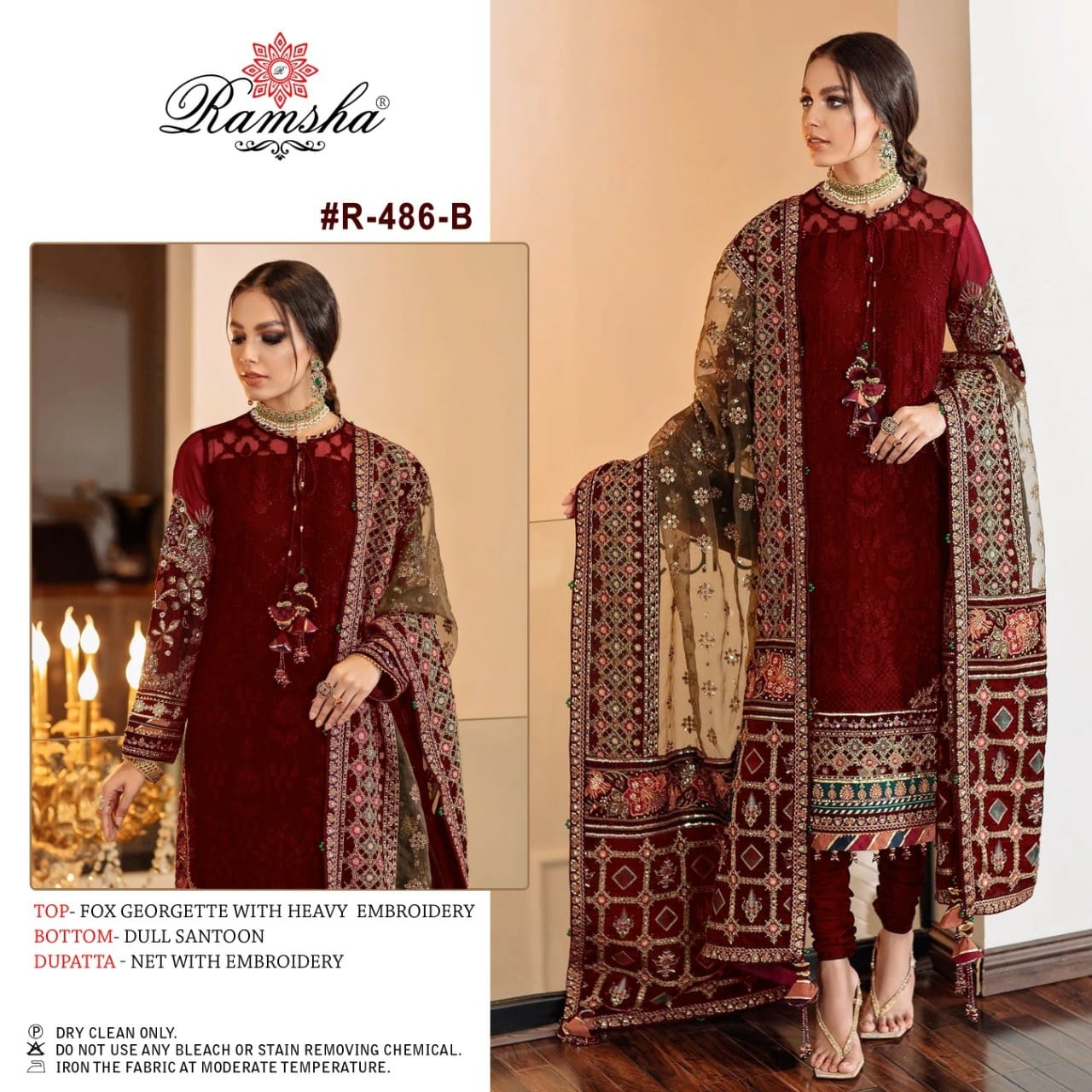 Ramsha RAMSHA R-486 B Salwar Kameez Georgette Singles