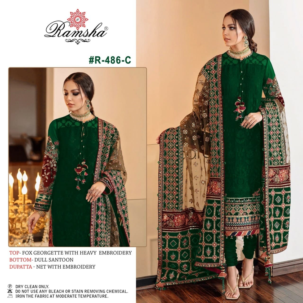 Ramsha Ramsha R-486 C Salwar Kameez Georgette Singles