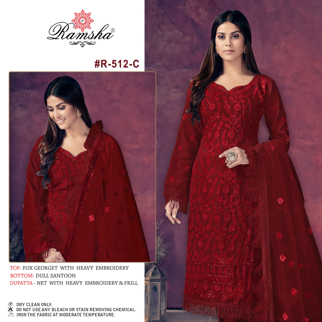 Ramsha RAMSHA R-512 C Salwar Kameez Georgette Singles