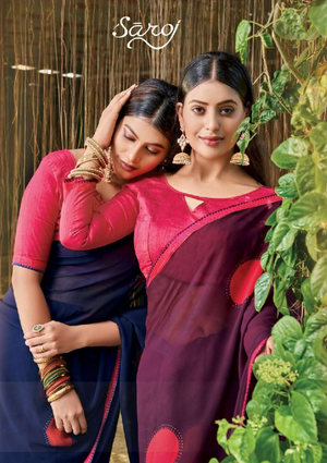 saroj saree nagme Georgette gorgeous print saree catalog