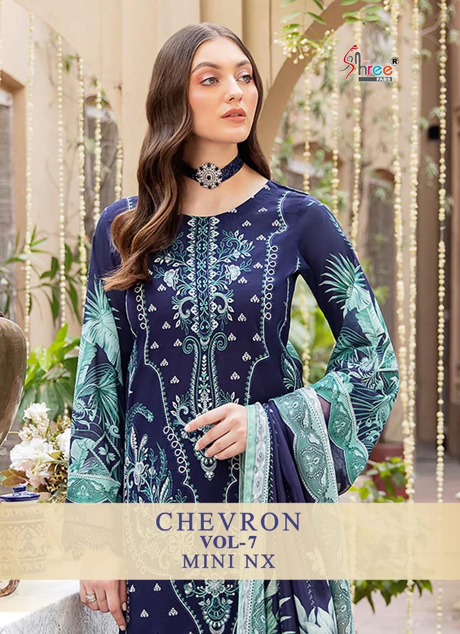 shree fab chevron vol 7 mini nx cotton astonishing salwar suit with siffon dupatta catalog