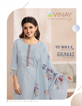 vinay fashion Tumbaa gulnaaz linen gorgeous look salwar suit catalog