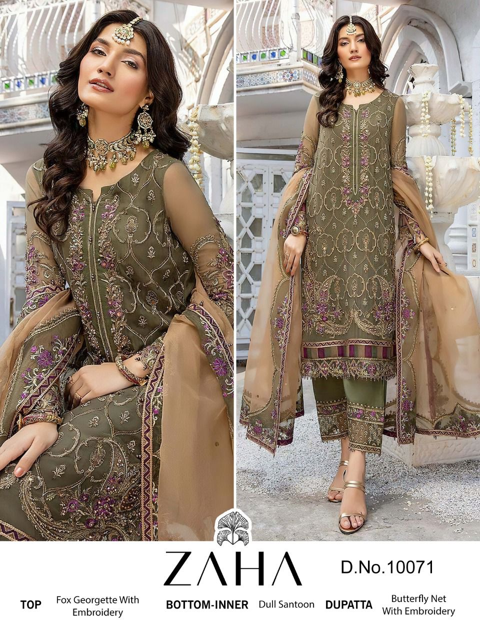 zaha zaha 10071 georgette gorgous look salwar suit single