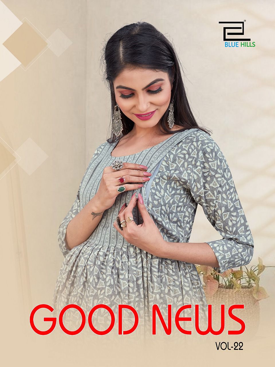 blue hills good news Capsule mill print astonishing kurti catalog