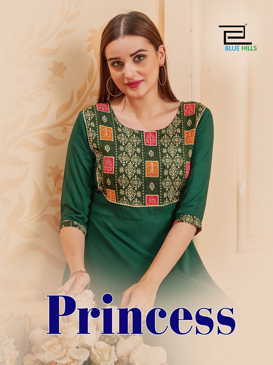 Blue hills princess rayon attrective look frock style kurti catalog