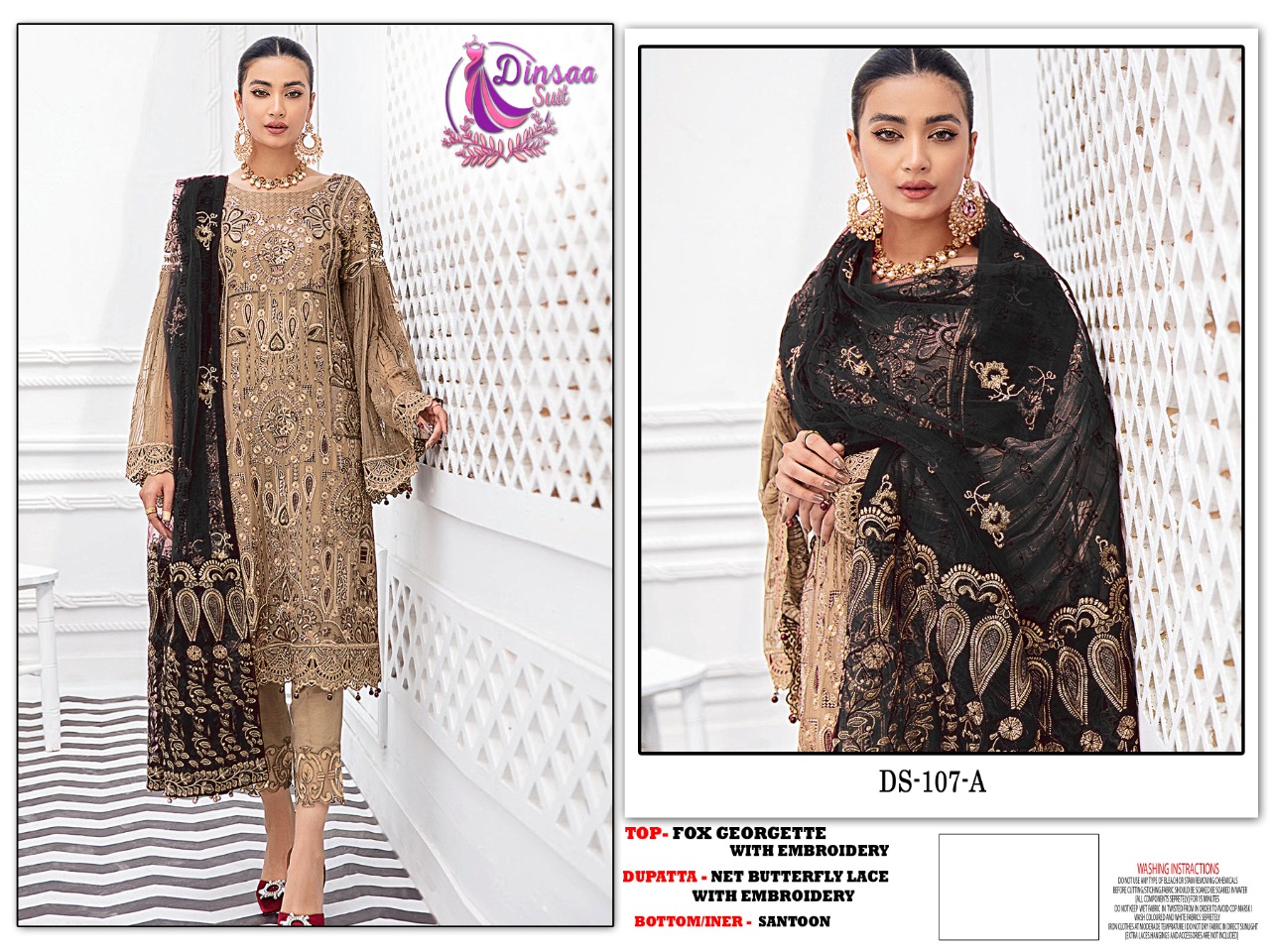 dinsaa suit Dinsaa 107 A Salwar Kameez Georgette Singles