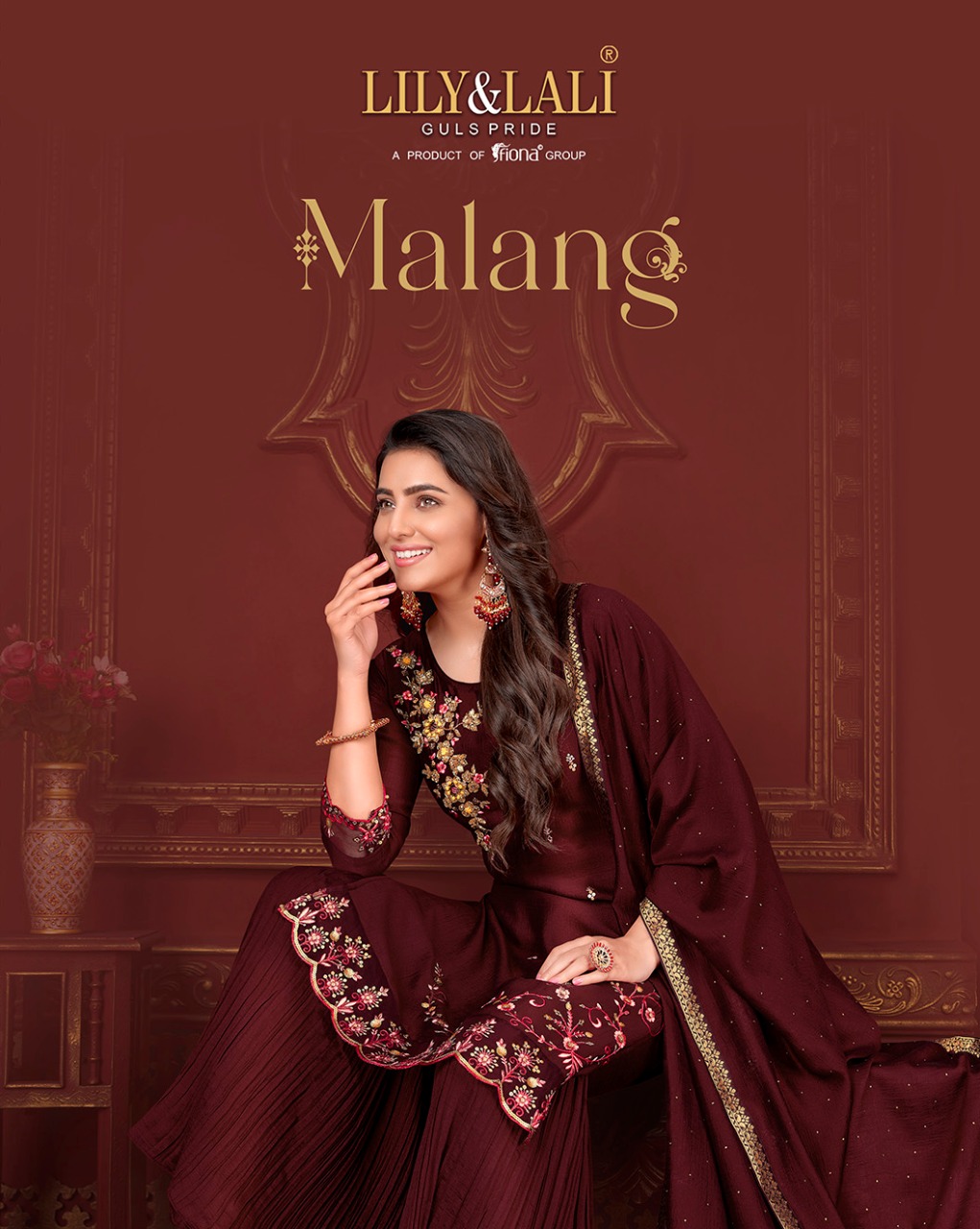 lily and lali malang silk regal look top bottom with dupatta catalog