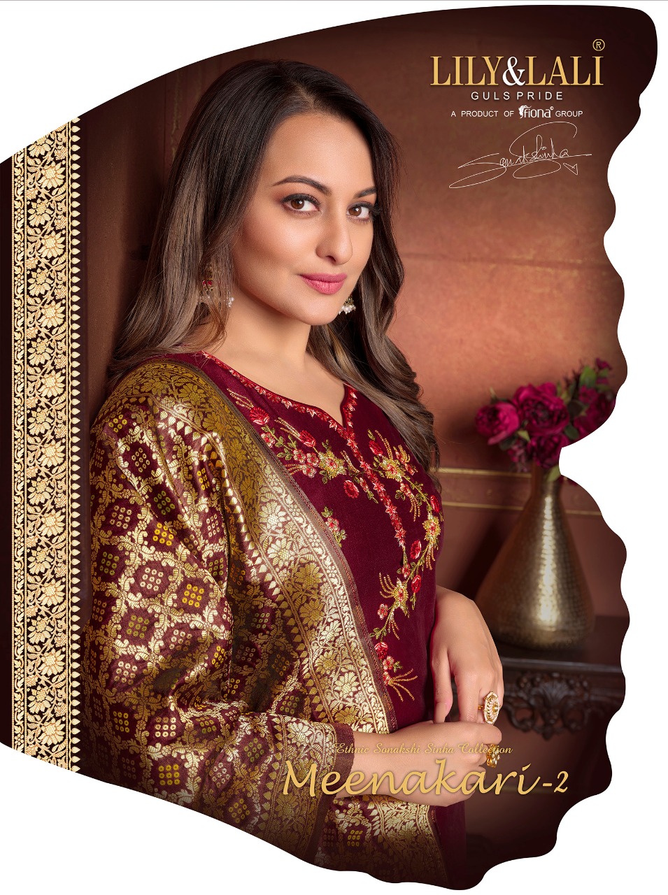 lily and lali meenakari 2 Bemberg Silk gorgeous look top bottom with dupatta catalog