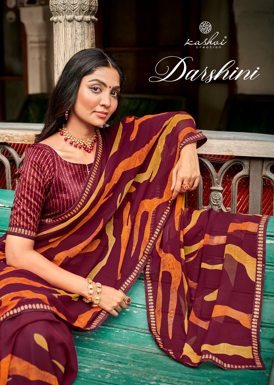 lt kashvi creation darshini georgette catchy look saree catalog