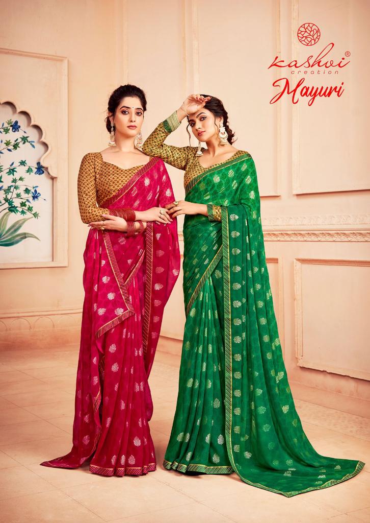 lt kashvi creation mayuri georgette attractive look saree catalog