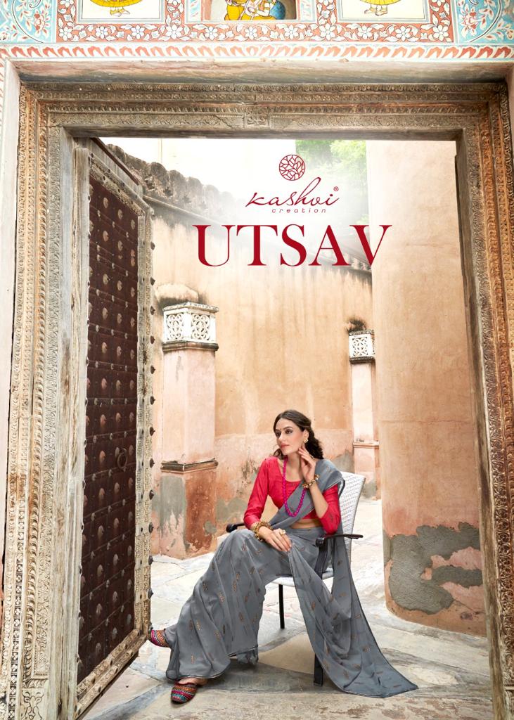 lt kashvi creation utsav georgette catchy look saree catalog