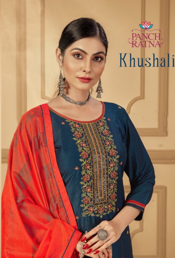 panch ratna khushali silk asstonising salwar suit catalog