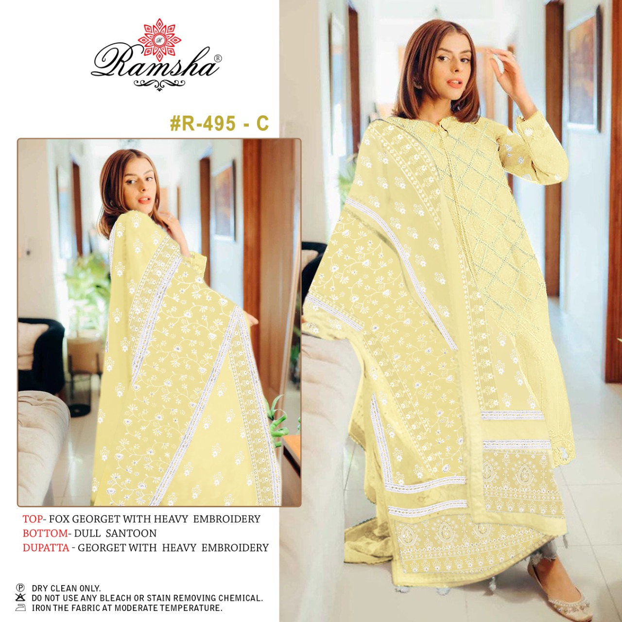 ramsha ramsha r 495 c gerogtte catchy look salwar suit single