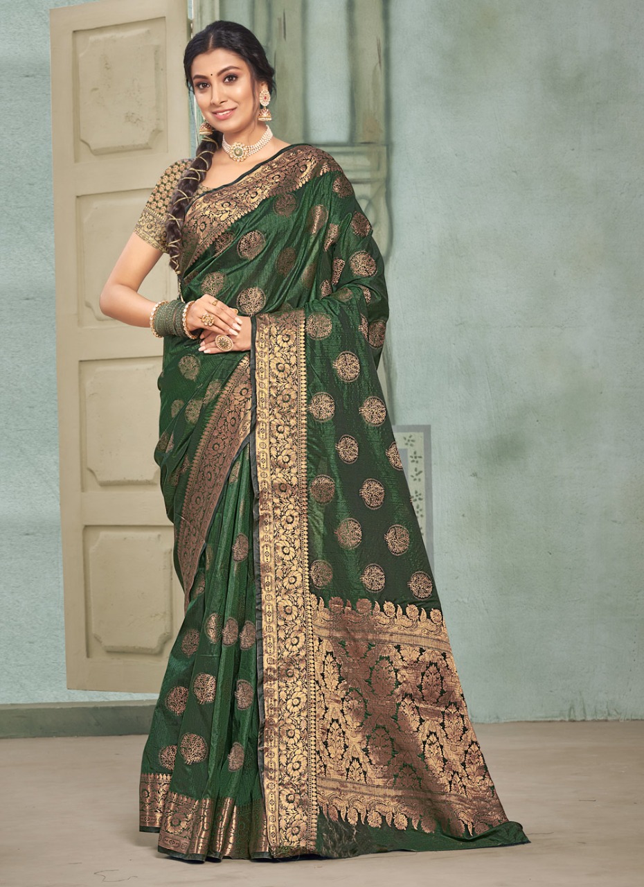 sangam print aura Silk cotton silk graceful look saree catalog