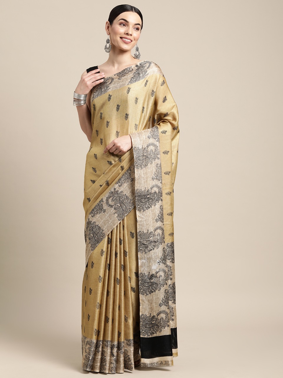 sangam print black jack cotton graceful look saree catalog