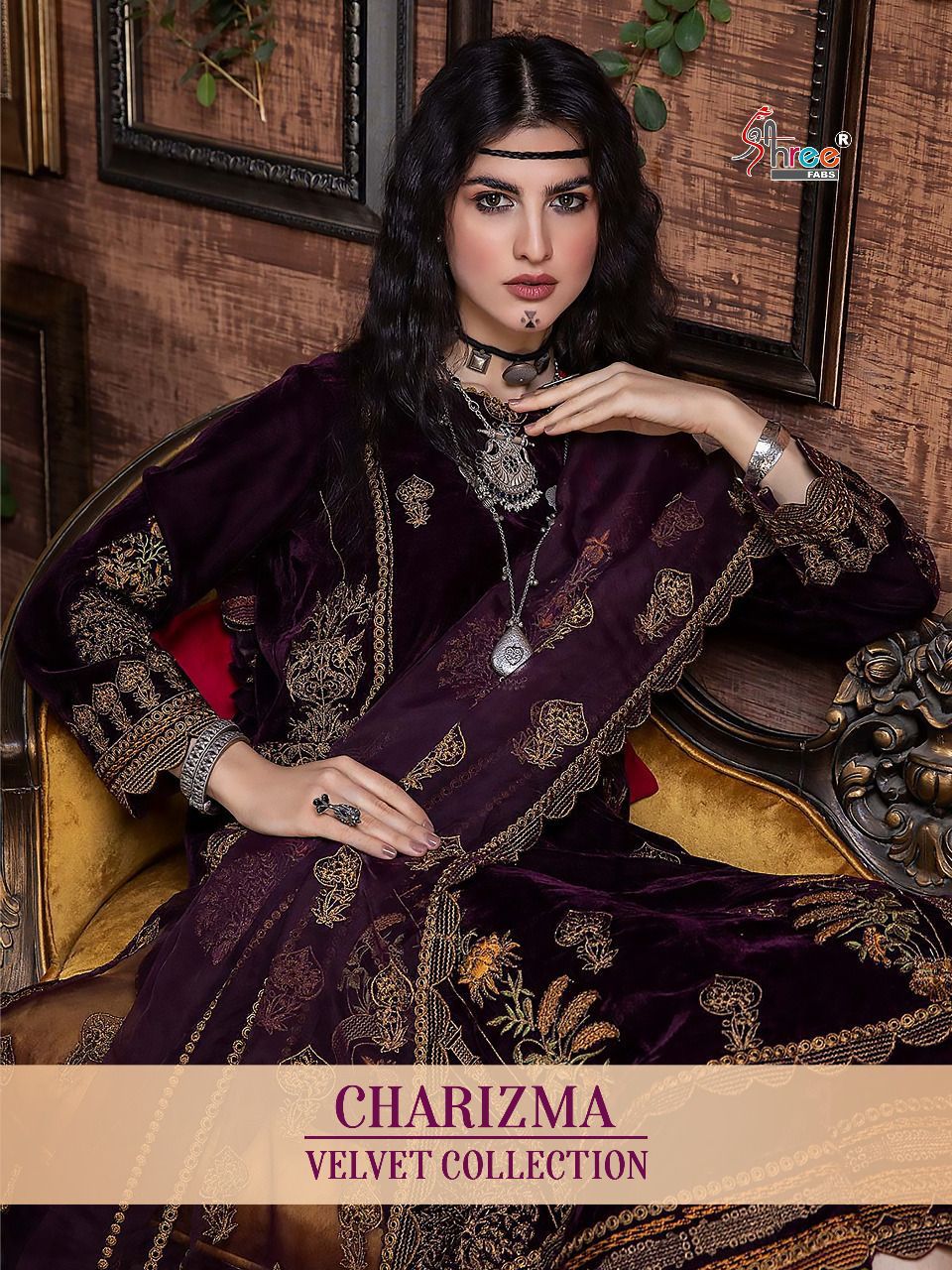 shree fab charishma velvat collection velvat decent embrodery look salwar suit catalog