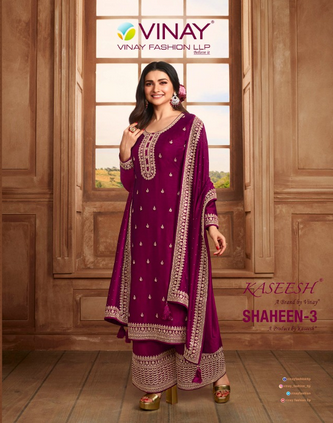 vinay fashion kaseesh shaheen 3 georgette regal look salwar suit catalog