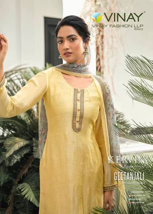 vinay fashion kervin geetanjali muslin gorgeous look salwar suit catalog