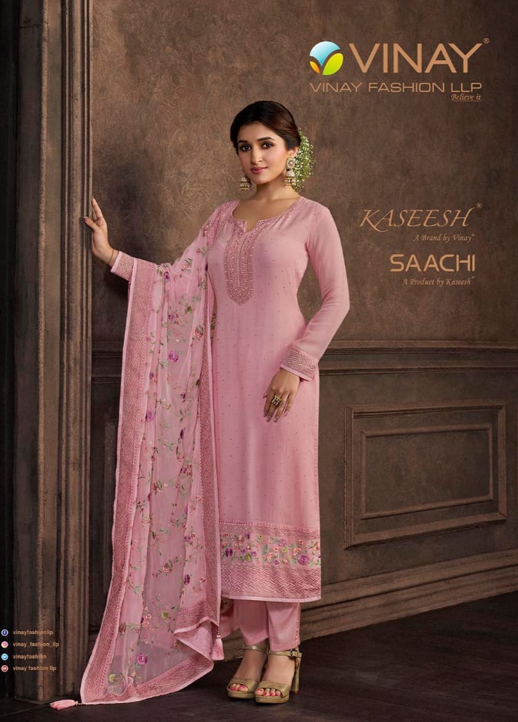 vinay fashion saachi georgette regal look salwar suit catalog