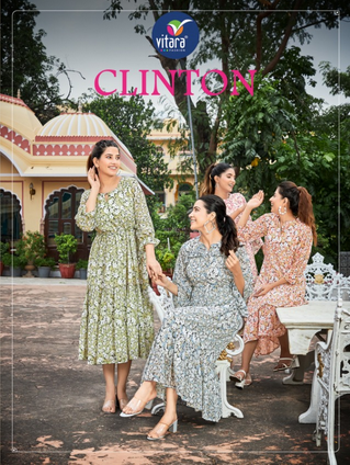 vitara fashion clinton georgette innovaive style long kurti catalog