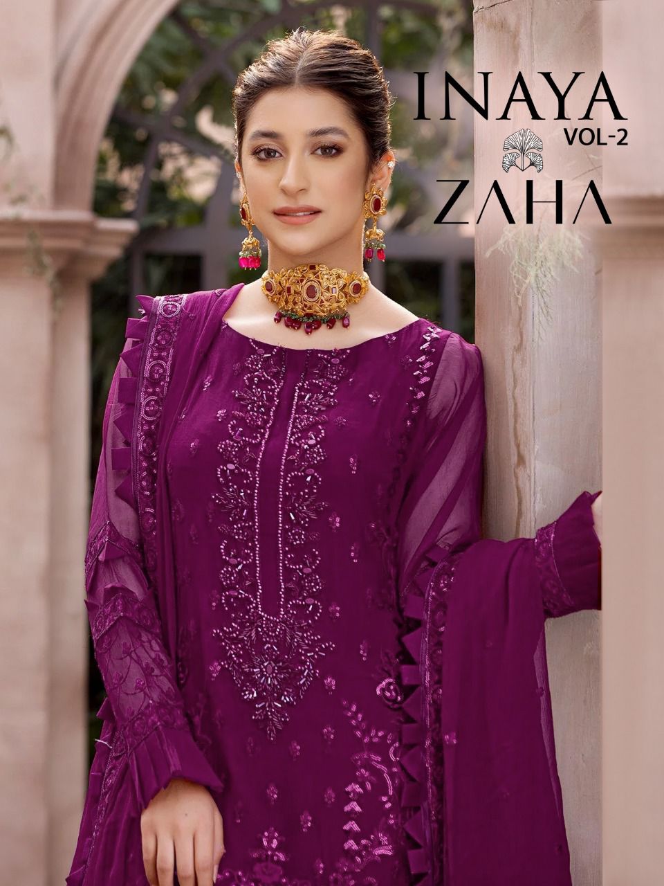 zaha inaya vol 2 d no 10037 georgette gorgous look salwar suit catalog