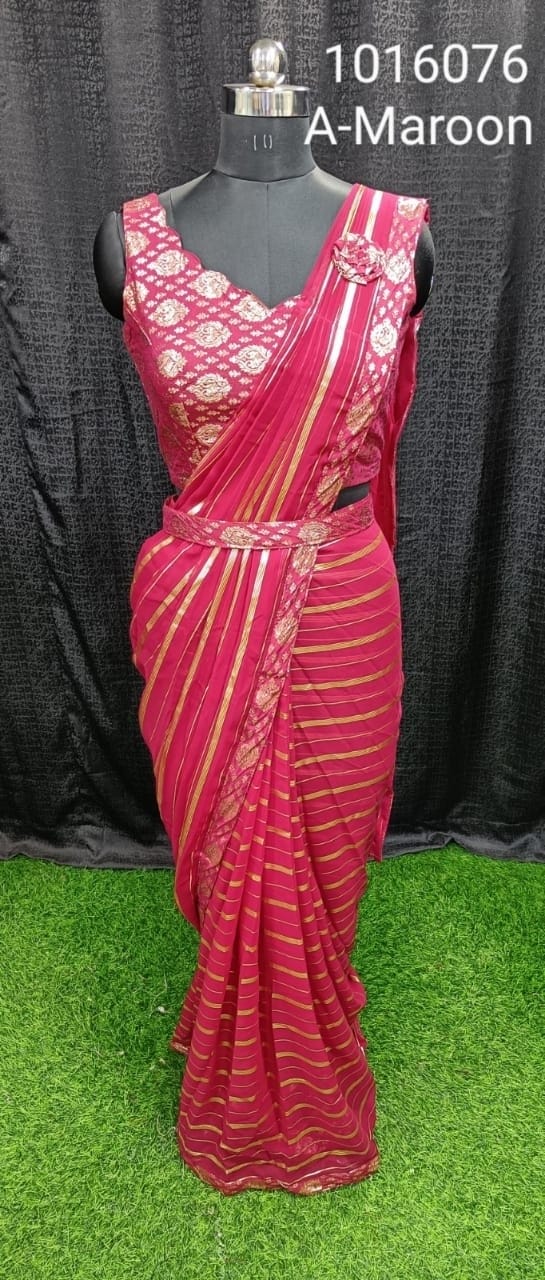 amoha trenza Design No 1016076 georgette innovative style Saree catalog