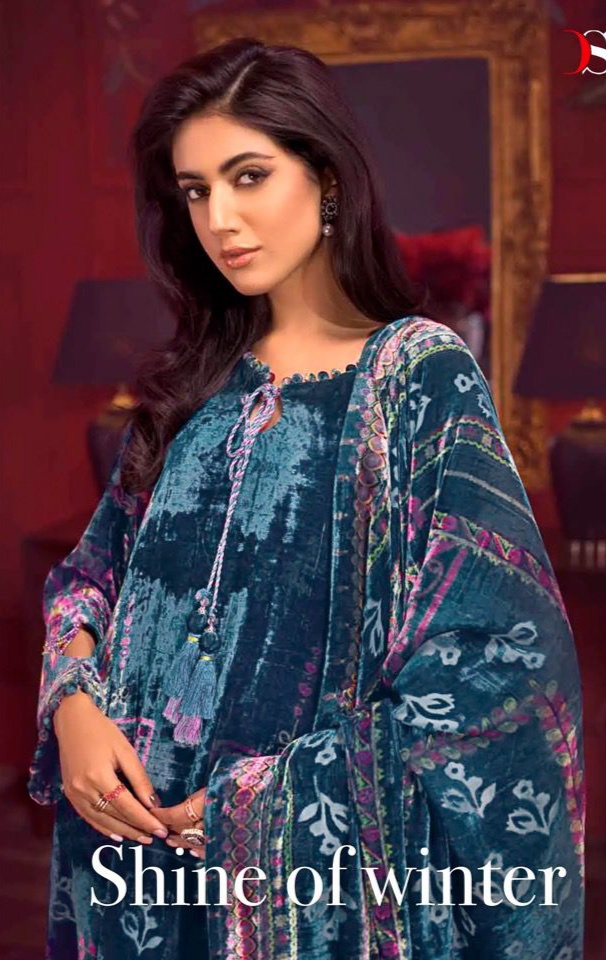 deepsy suit shine of winter velvet new and modern style salwar suit catalog