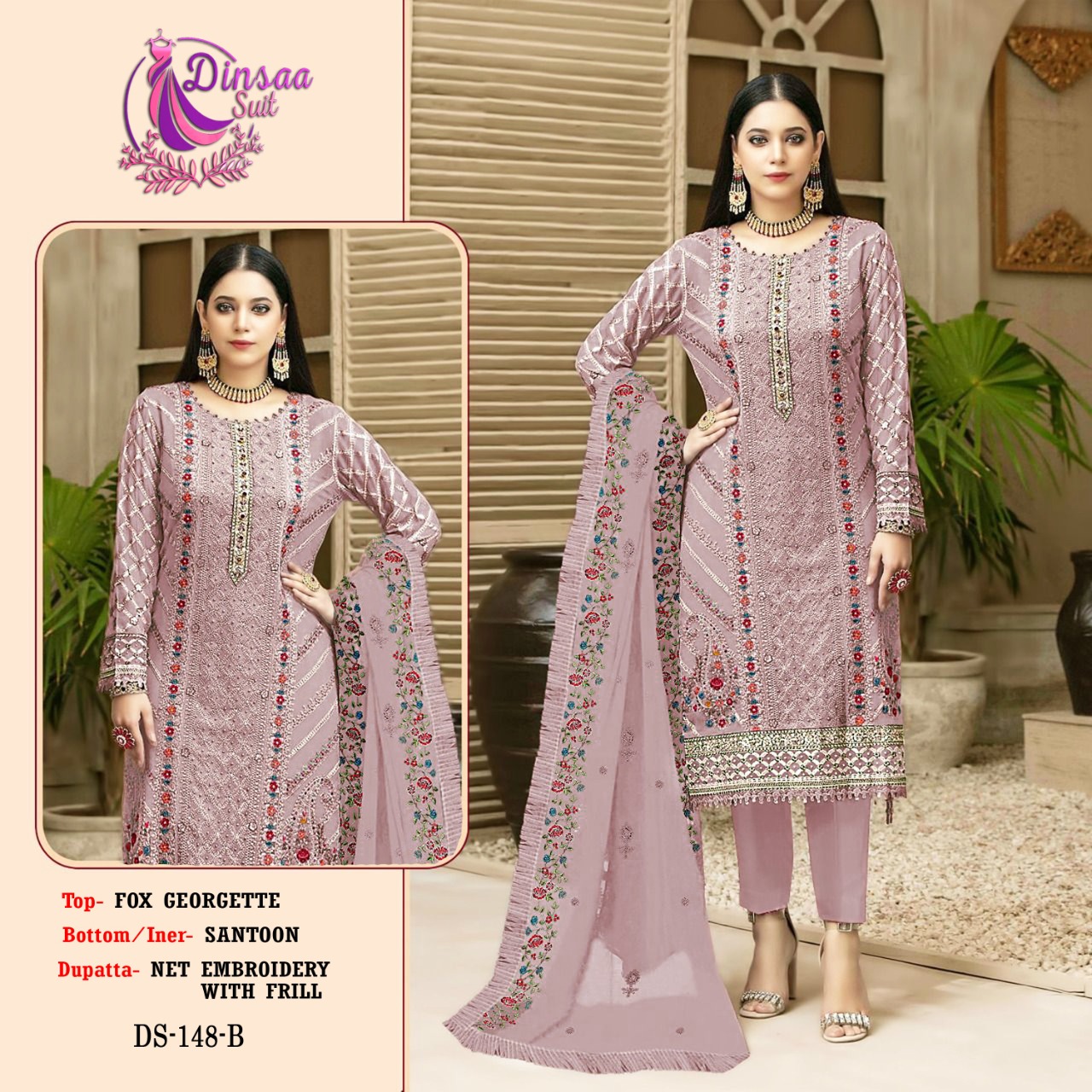 dinsaa suit DINSAA 148 B Salwar Kameez Georgette Singles