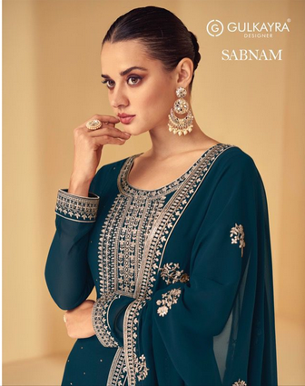 gulkayra designer sabnam georgette gorgeous look salwar suit catalog