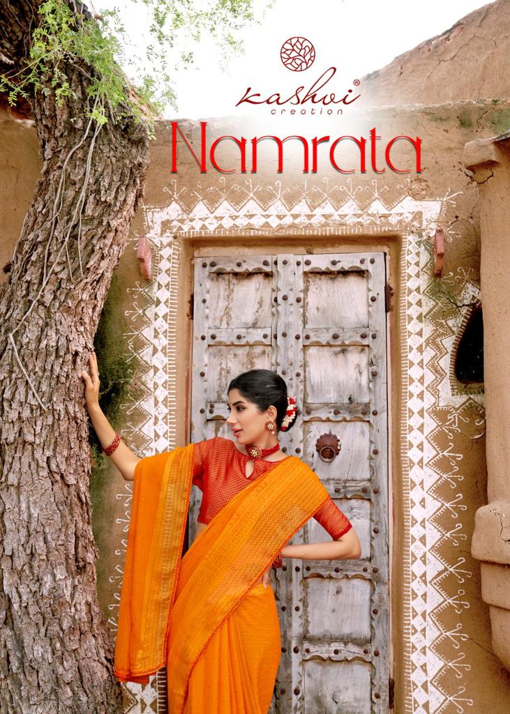 lt kashvi creation namrata chiffon elegant saree catalog